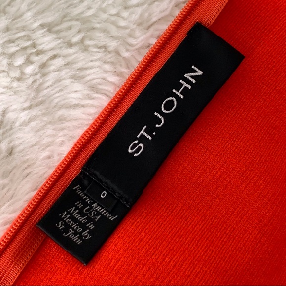 St. John Women's Red Cutout Sleeveless Knit Sheath Wool Mini Dress Size 0 - Picture 11 of 11